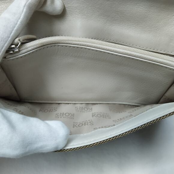 Michael Kors Brown Canvas Leather Trim Credit Card ID Window Bifold Wallet - Picture 12 of 16